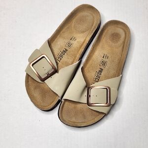 Project Cloud Size 6 / EU 37 Tan Leather Insole Buckle Slides